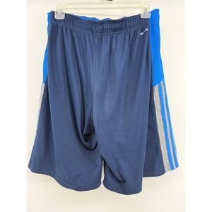 Adidas Climalite Mens Athletic Shorts Navy Blue Gray Stripes Size Medium
